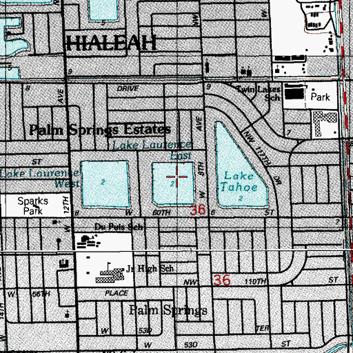 Topographic Map of Lake Laurence East, FL