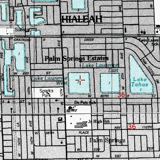 Topographic Map of Lake Laurence West, FL