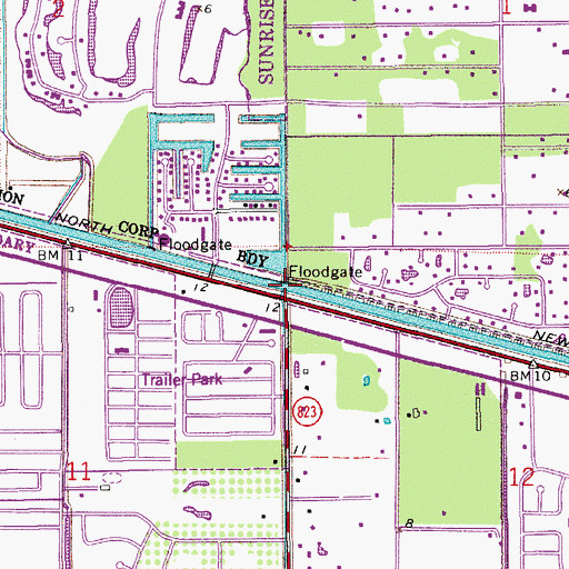 Topographic Map of North Fork Snake Creek Canal, FL