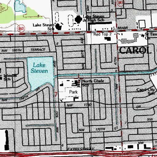 Topographic Map of North Glade Elementary School, FL