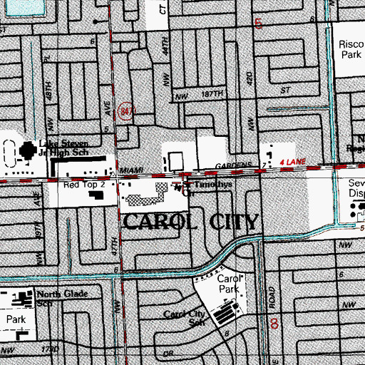 Topographic Map of Saint Timothys Church, FL