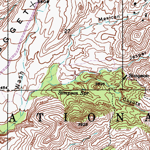 Topographic Map of Jasper Canyon, AZ
