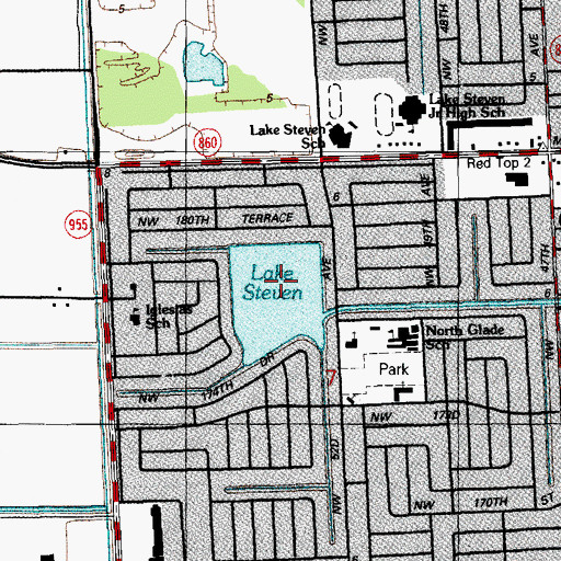 Topographic Map of Lake Steven, FL