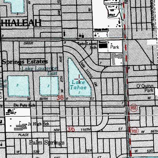 Topographic Map of Lake Tahoe, FL