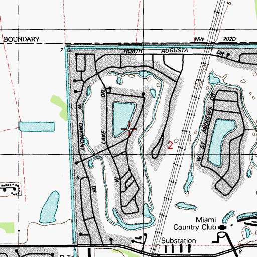 Topographic Map of East-West Shopping Center, FL