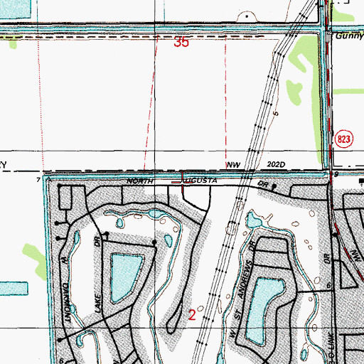Topographic Map of Miami Gardens Shopping Plaza, FL