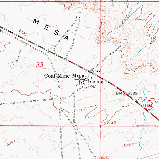 Topographic Map of Coal Mine Mesa, AZ