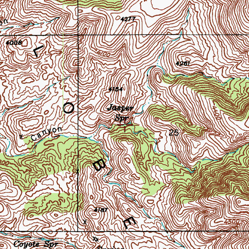 Topographic Map of Jasper Spring, AZ