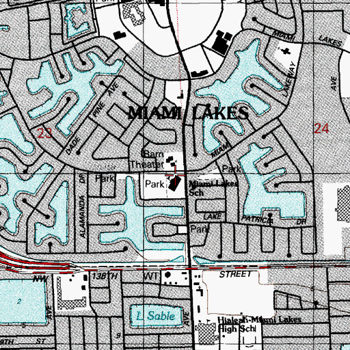 Topographic Map of Miami Lakes K - 8 Center, FL