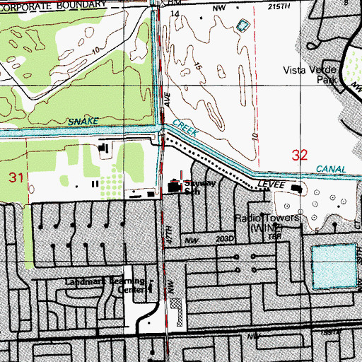 Topographic Map of Skyway Elementary School, FL