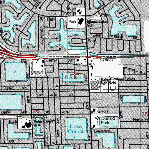 Topographic Map of Lake Sable, FL