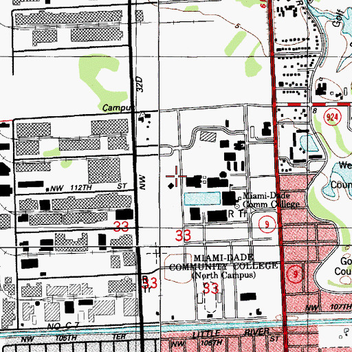 Topographic Map of School for Advanced Studies - North Campus, FL