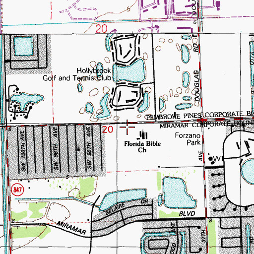 Topographic Map of Florida Bible Christian School, FL
