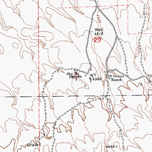 Topographic Map of Jay Six Ranch, AZ