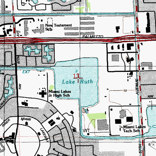 Topographic Map of Lake Ruth, FL