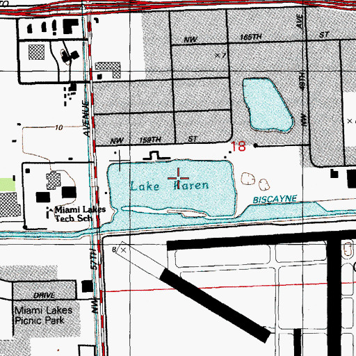 Topographic Map of Lake Karen, FL