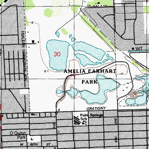 Topographic Map of Gratigny Park, FL