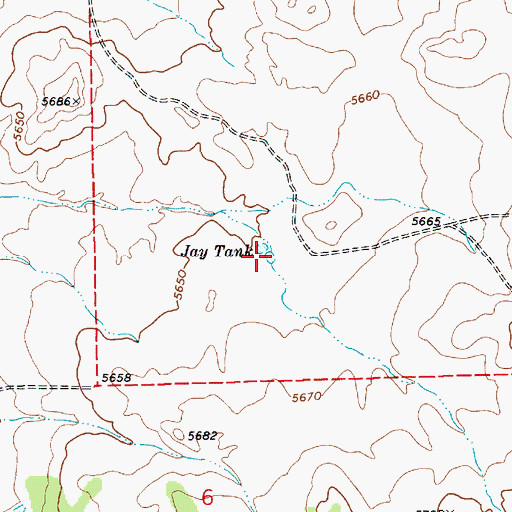Topographic Map of Jay Tank, AZ