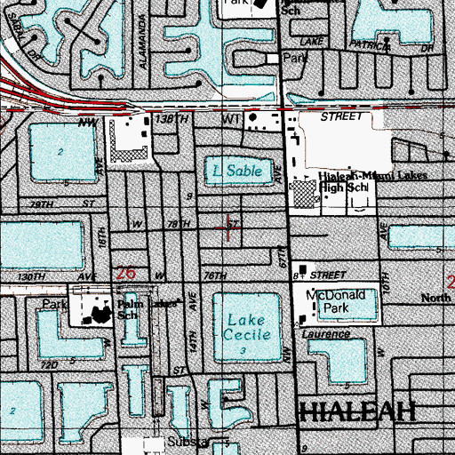 Topographic Map of Nuestra Senora de Lourdes Nursery School, FL