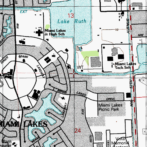 Topographic Map of Miami Lakes United Methodist Preschool, FL