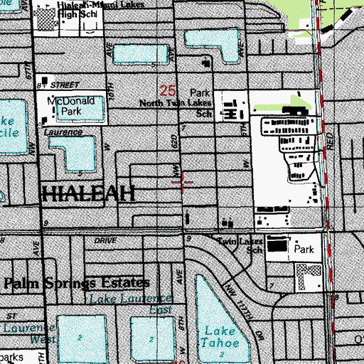 Topographic Map of Happy House School, FL