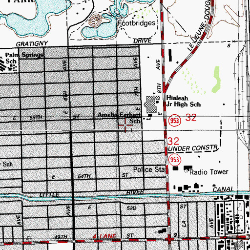 Topographic Map of Palm Day School, FL