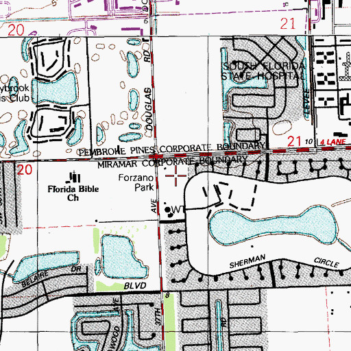 Topographic Map of Forzano Park, FL