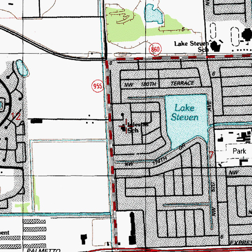 Topographic Map of Iglesias Church and School, FL