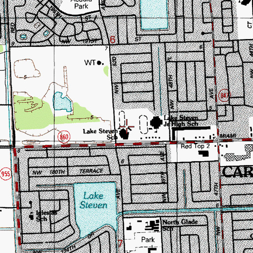 Topographic Map of Lake Steven Elementary School, FL