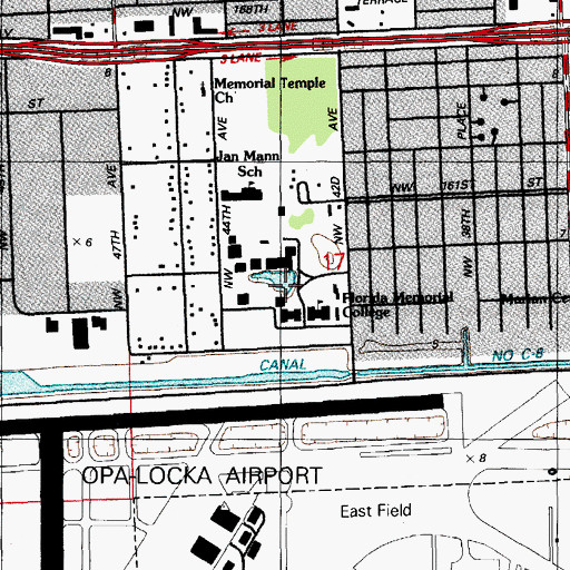 Topographic Map of Florida Memorial College, FL