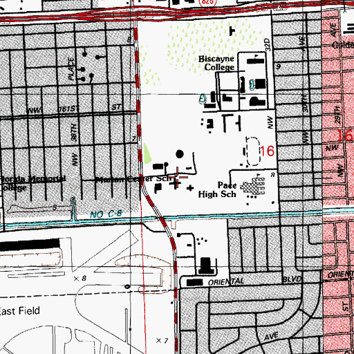 Topographic Map of Marian Center School, FL