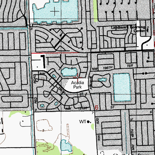 Topographic Map of Acadia Park, FL
