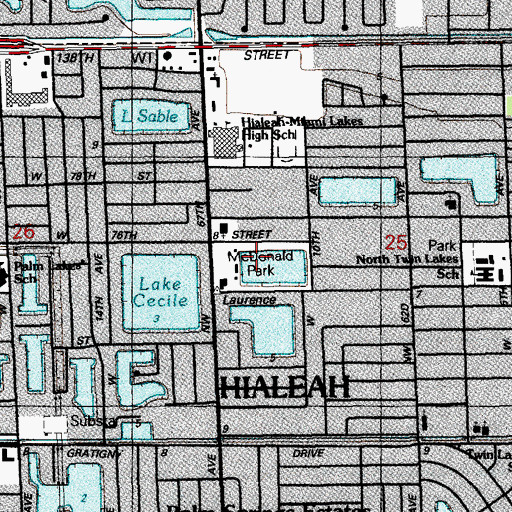 Topographic Map of McDonald Park, FL