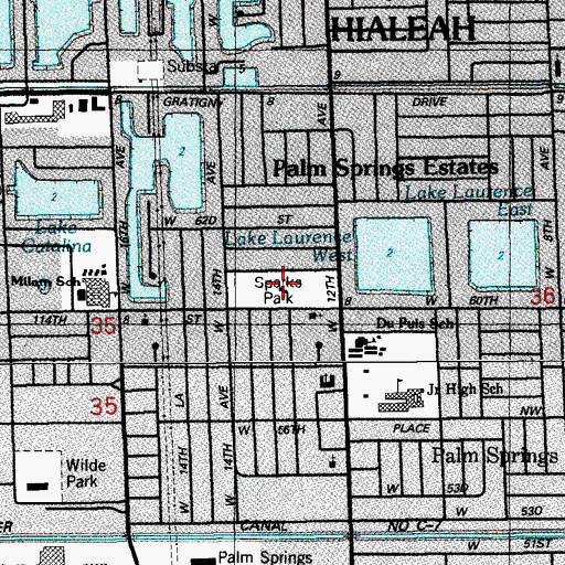 Topographic Map of Sparks Park, FL