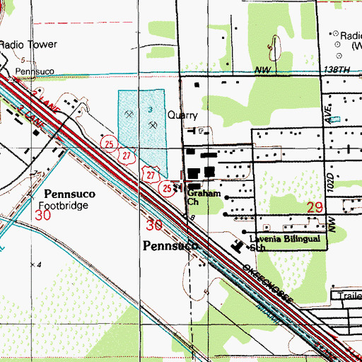 Topographic Map of Graham Baptist Church, FL