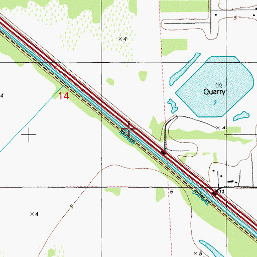 Topographic Map of Miami Canal Number C-6, FL
