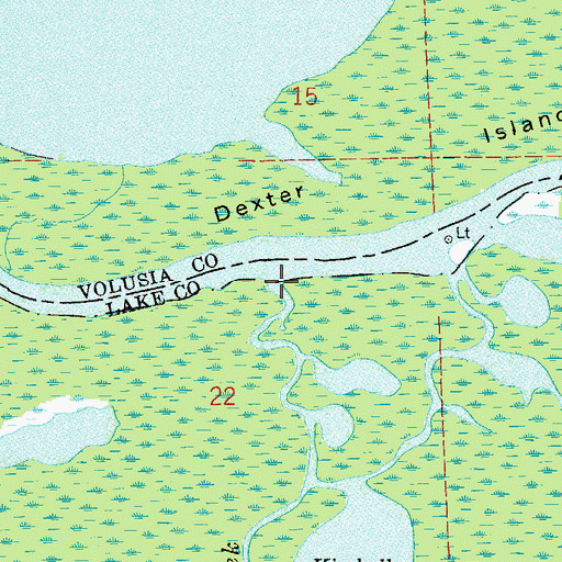 Topographic Map of Alexander Springs Creek, FL