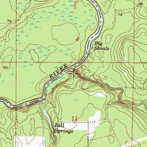 Topographic Map of Robinson Creek, FL