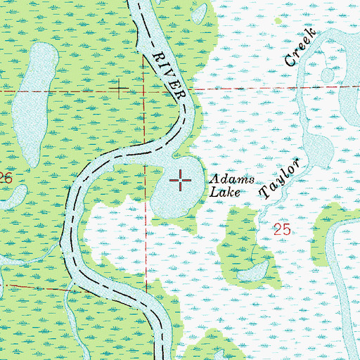 Topographic Map of Adams Lake, FL