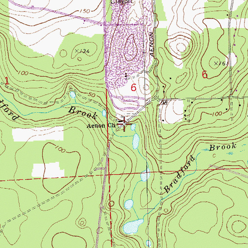 Topographic Map of Aenon Church, FL