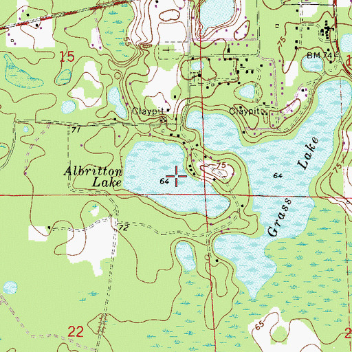 Topographic Map of Albritton Lake, FL