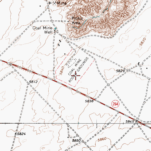 Topographic Map of Coal Mine Rodeo Grounds, AZ