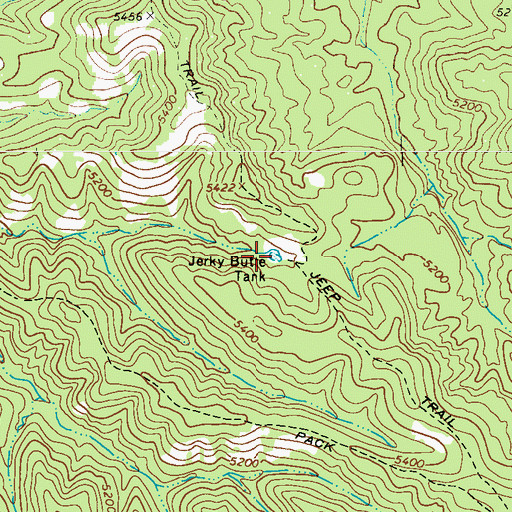 Topographic Map of Jerky Butte Tank, AZ