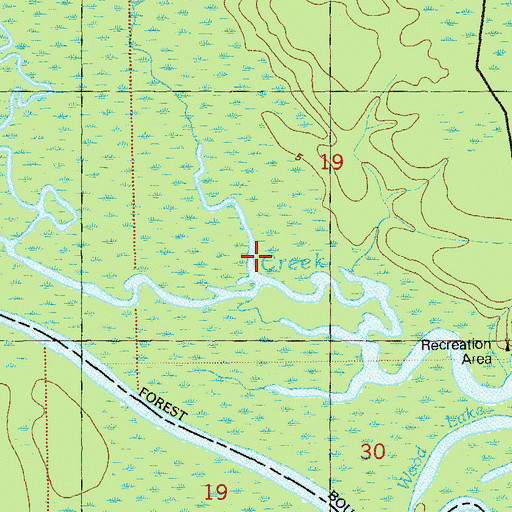 Topographic Map of Alligator Creek, FL