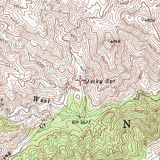 Topographic Map of Jerky Spring, AZ