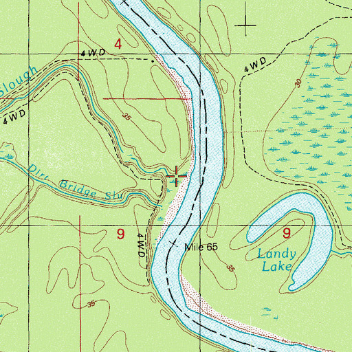 Topographic Map of Ammonia River Sand Slough, FL