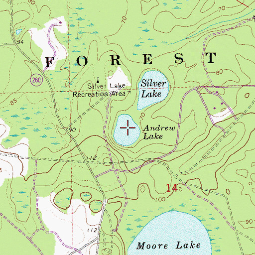 Topographic Map of Andrew Lake, FL