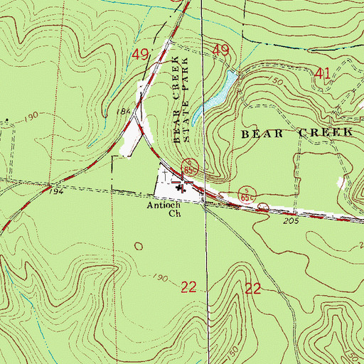 Topographic Map of Antioch Church, FL
