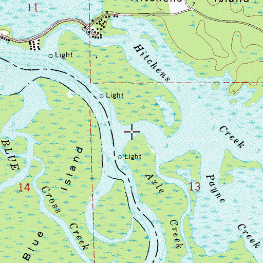 Topographic Map of Axle Creek, FL