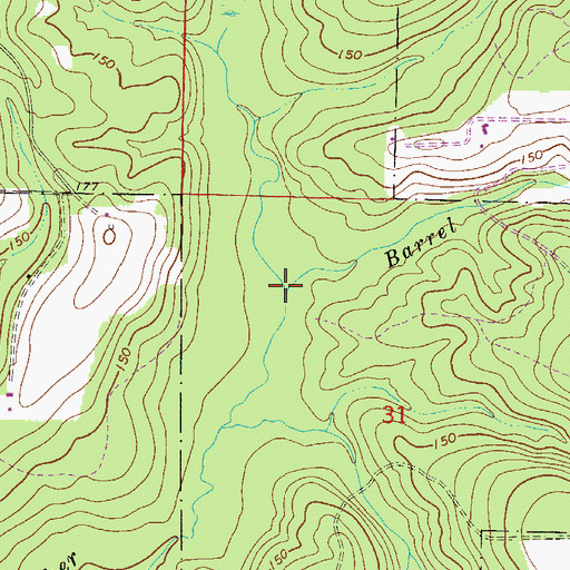 Topographic Map of Barrel Branch, FL